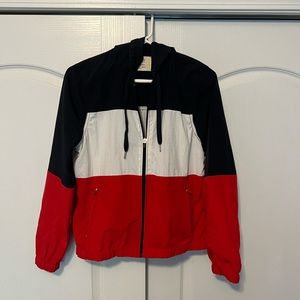 tri colored striped windbreaker (worn once)